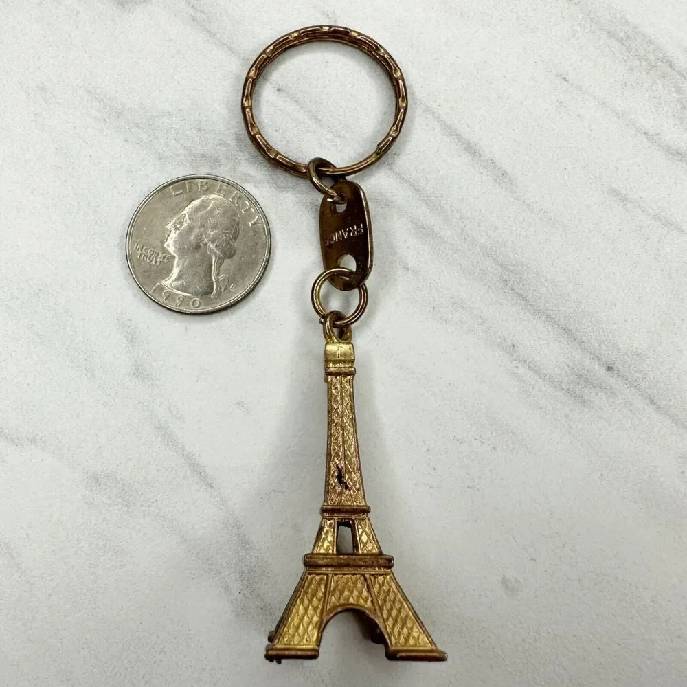 Paris France Eiffel Tower Souvenir Keychain Keyring